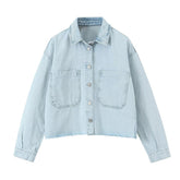 Veste courte en jean style urbain décontracté